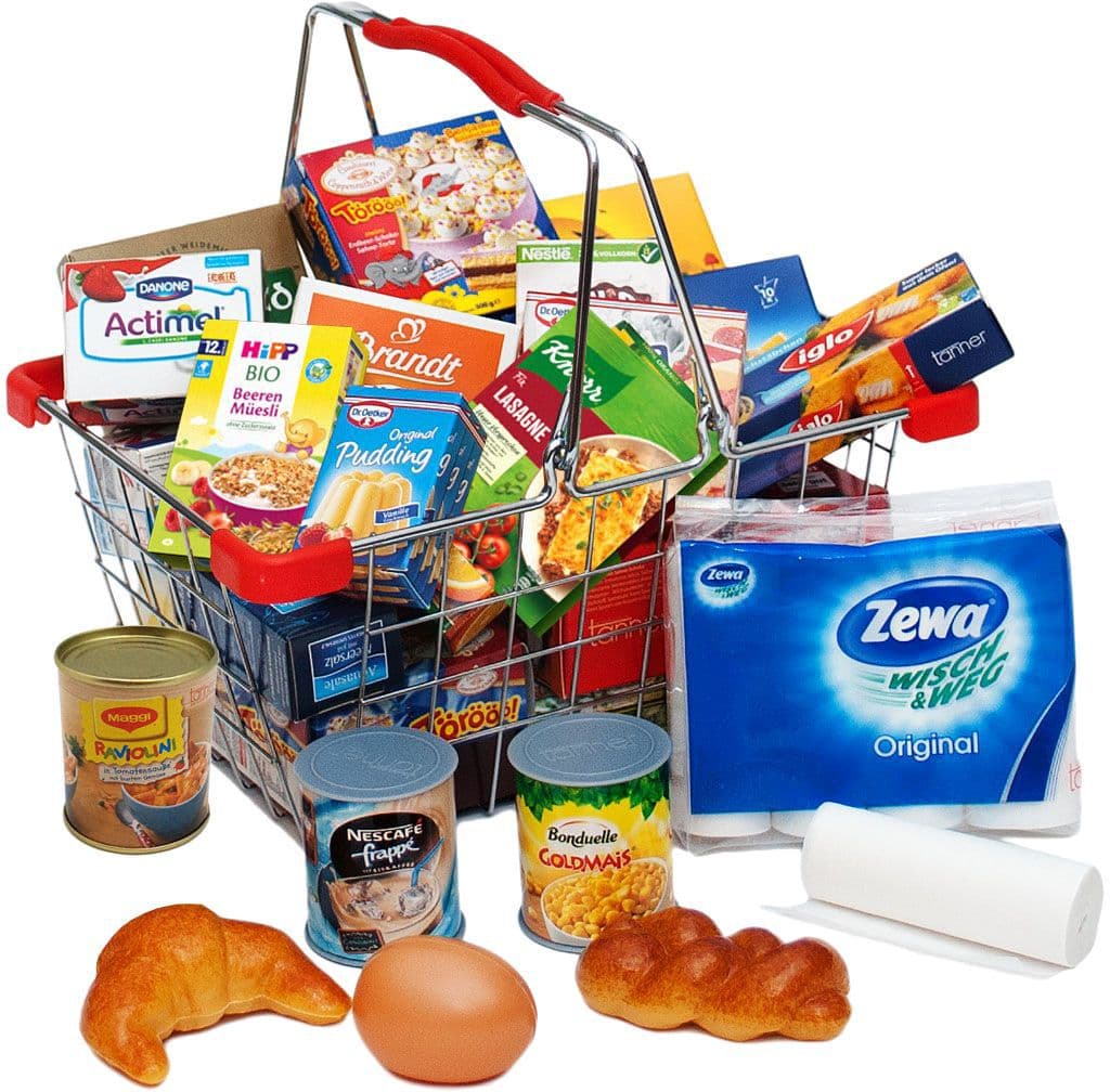 Small foot 9559 - Einkaufskorb Metall mit Kaufladenzubehör