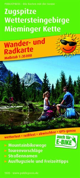 Zugspitze - Wettersteingebirge - Mieminger Kette. Wander- und Radkarte 1 : 35 000