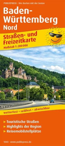 Baden-Württemberg-Nord. Straßen- und Freizeitkarte 1 : 200 000
