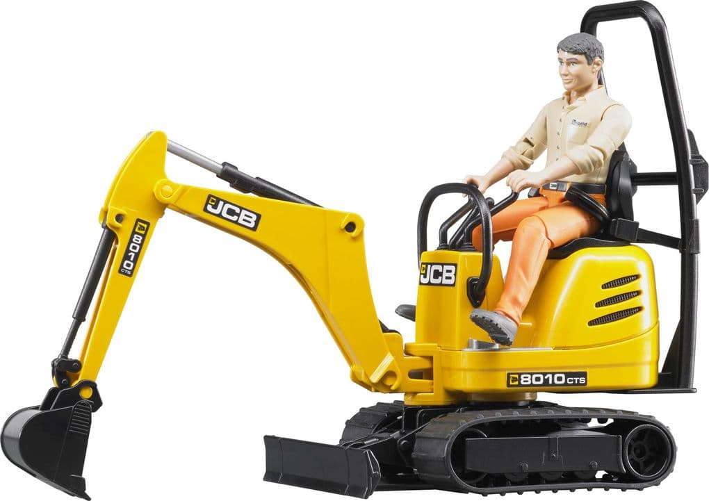 Bruder - JCB Mikrobagger 8010 CTS und Bauarbeiter