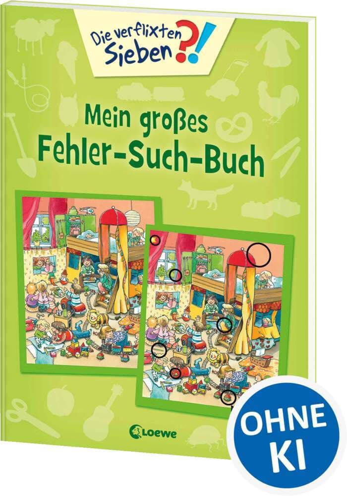 Die verflixten Sieben - Mein großes Fehler-Such-Buch: Über 100 Unterschiede und Unstimmigkeiten für Rätselfans ab 5 Jahre. Mit Lösungen