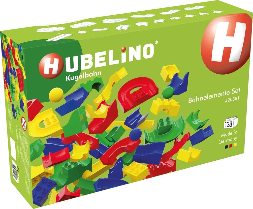 HUBELINO Kugelbahn 128-teiliges Bahnelemente Set