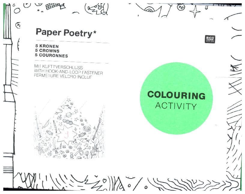 Kronen, Colouring Activity, 5 Stück