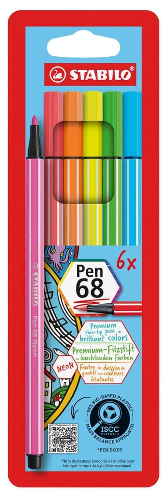 STABILO Filzstifte Pen 68 Neon 6er Set