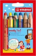 STABILO Buntstifte woody 3in1, 6er Set