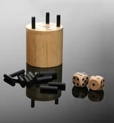estSaller 3030 - Super Six Holz, kleine Version, 36 Spielstäbchen & 2 Würfel, natur