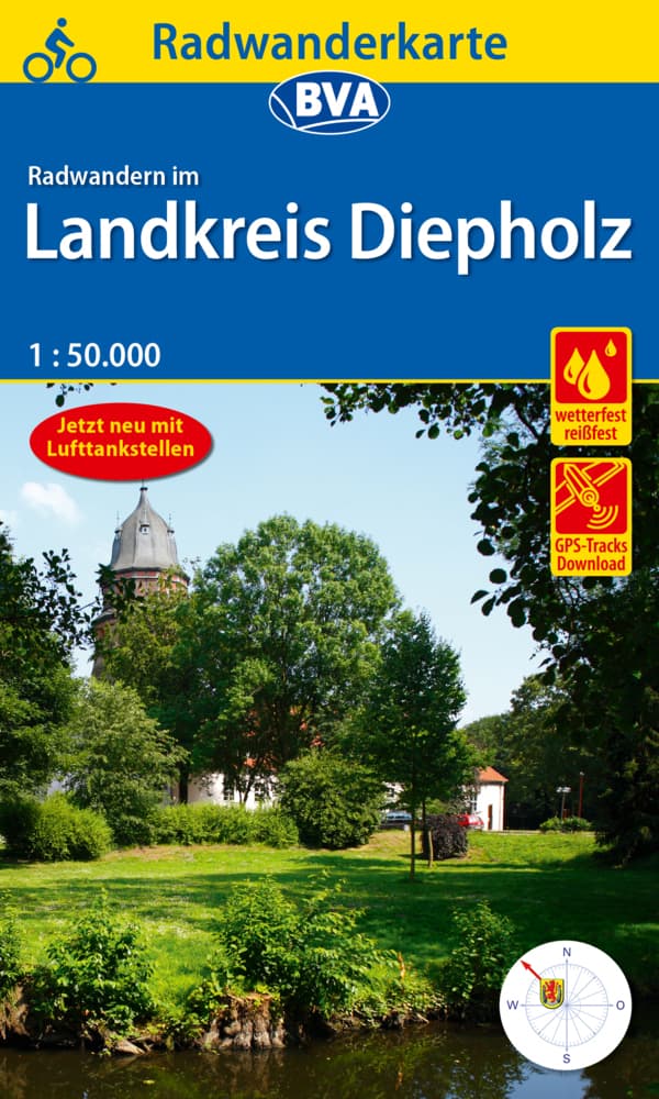 Radwanderkarte BVA Radwandern im Landkreis Diepholz 1:50.000, reiß- und wetterfest, GPS-Tracks Downl