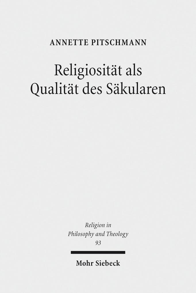 Religiosität als Qualität des Säkularen