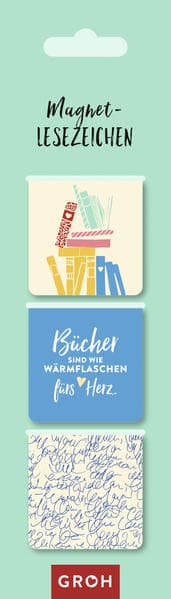 Magnetlesezeichen Bücher sind wie Wärmflaschen fürs Herz.