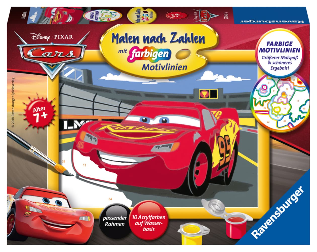 Ravensburger Malen nach Zahlen 27843 - Lightning McQueen - Kinder ab 7 Jahren