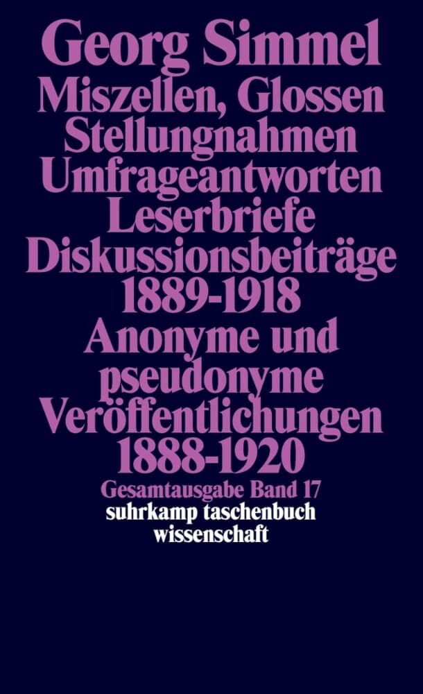 Miszellen, Glossen, Stellungsnahmen, Umfrageantworten, Leserbriefe, Diskussionsbeiträge 1889-1918, Anonyme und Pseudonyme Veröffentlichungen 1888-1920