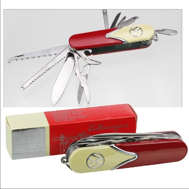 Taschenmesser VW-Style, 10 Funktionen, Überraschungsfarbe