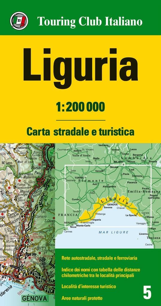 Liguria 1:200.000. Carta stradale e turistica