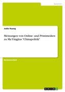 Meinungen von Online- und Printmedien zu Ma Yingjius  Chinapolitik