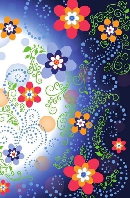 Schreibwandel Notizbuch "Blumen mit Punktspiralen"