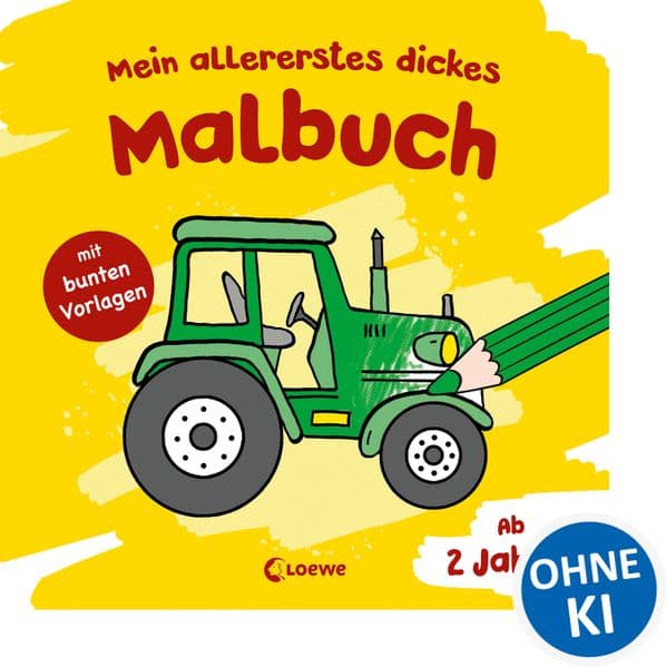 Mein allererstes dickes Malbuch (Traktor): Kritzelbuch, Ausmalbuch für Kinder ab 2 Jahre