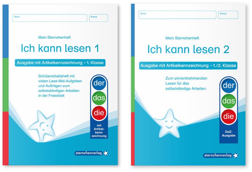 Ich kann lesen 1 und 2 - Ausgabe mit Artikelkennzeichnung für die 1. und 2. Klasse