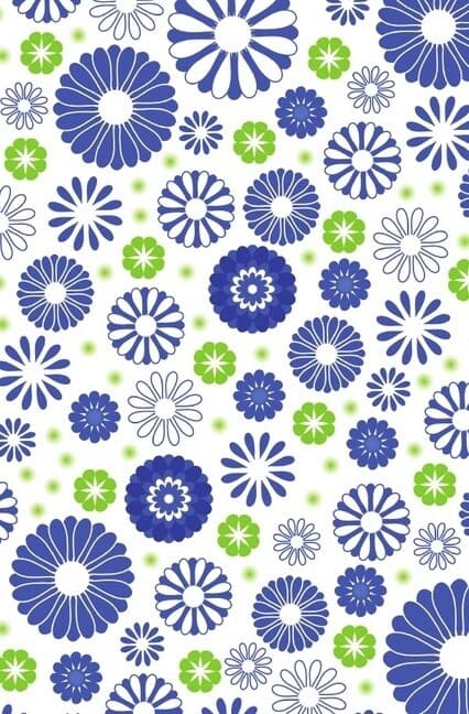 Schreibwandel Notizbuch "blau-weiße und grüne Blumen"