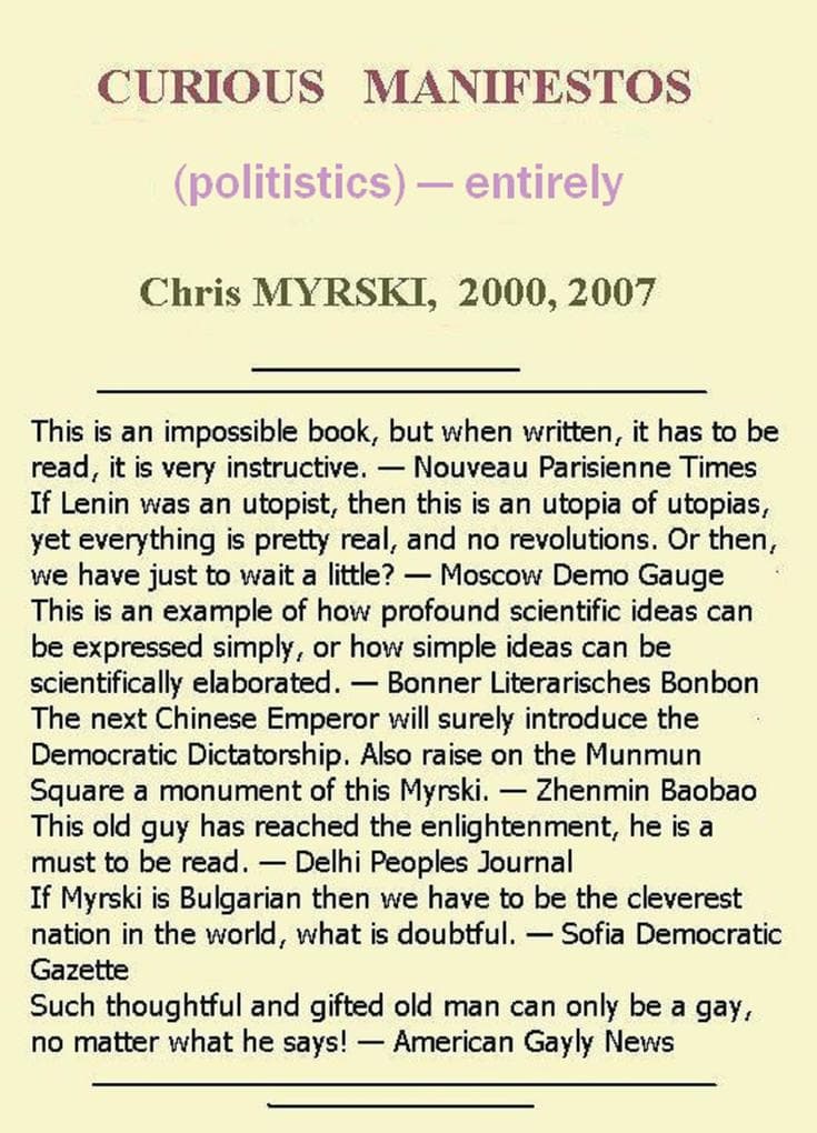 Curious Manifestos (politistics) - entirely
