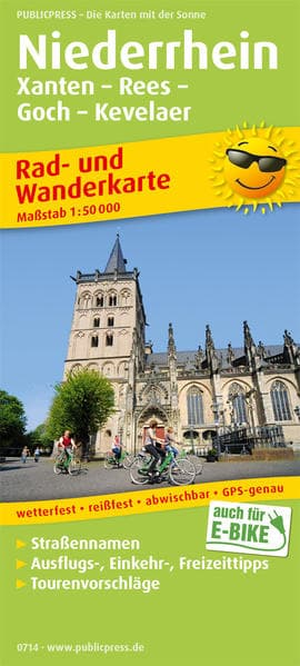 Niederrhein, Xanten - Rees - Goch - Kevelaer 1:50 000
