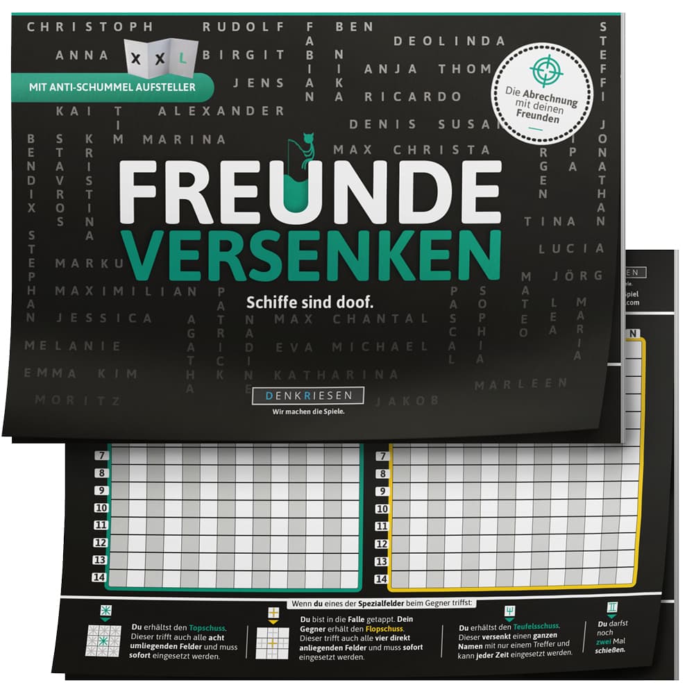 FREUNDE VERSENKEN® - "Schiffe sind doof" - Schiffe versenken neu aufgelegt