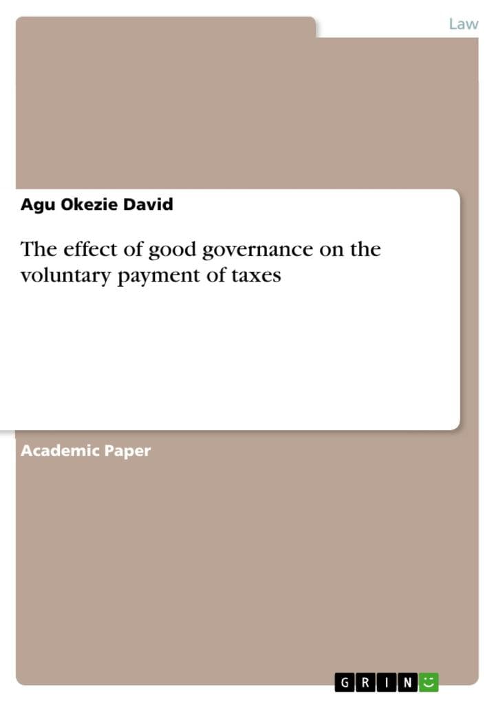 The effect of good governance on the voluntary payment of taxes