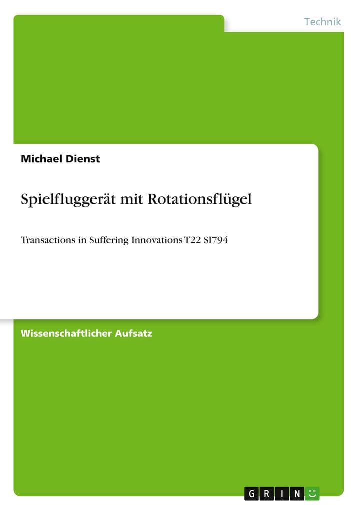 Spielfluggerät mit Rotationsflügel