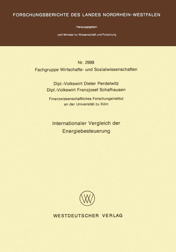 Internationaler Vergleich der Energiebesteuerung