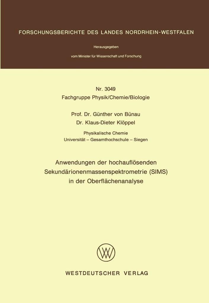 Anwendungen der hochauflösenden Sekundärionenmassenspektrometrie (SIMS) in der Oberflächenanalyse