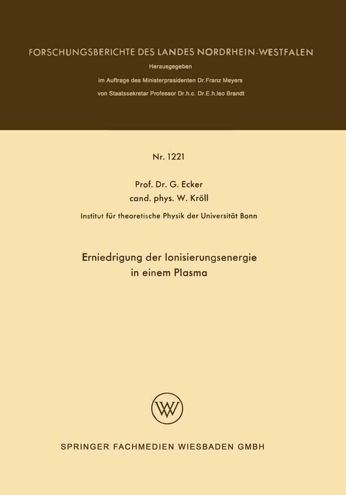 Erniedrigung der Ionisierungsenergie in einem Plasma