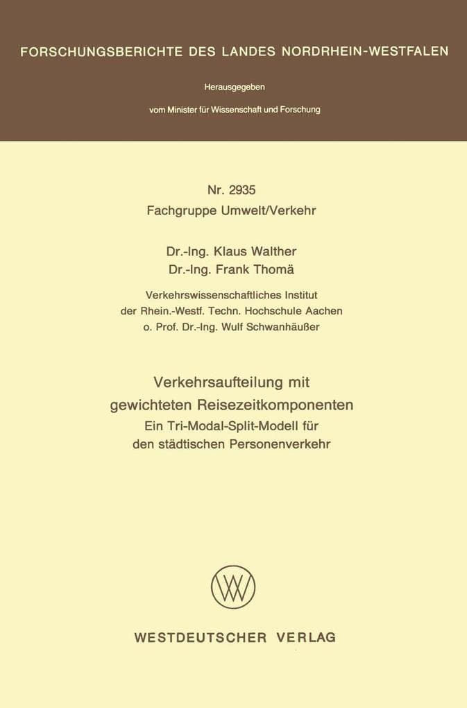 Verkehrsaufteilung mit gewichteten Reisezeitkomponenten