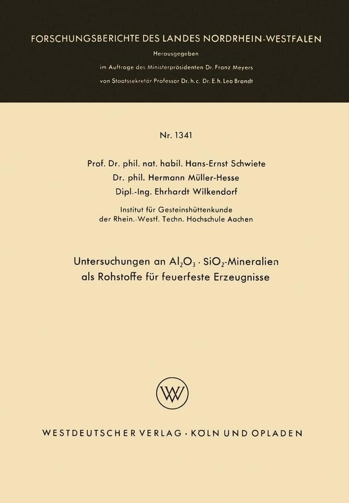 Untersuchungen an Al2O3 · SiO2-Mineralien als Rohstoffe für feuerfeste Erzeugnisse