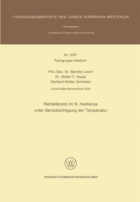 Refraktärzeit im N. medianus unter Berücksichtigung der Temperatur