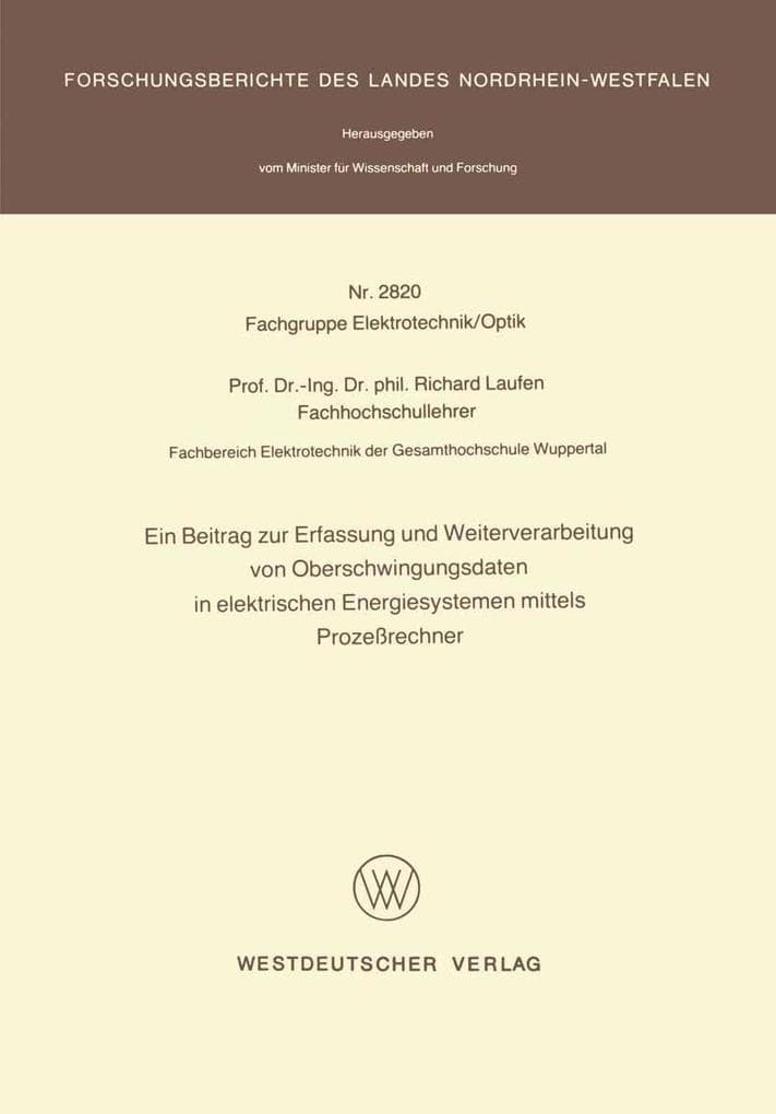 Ein Beitrag zur Erfassung und Weiterverarbeitung von Oberschwingungsdaten in elektrischen Energiesystemen mittels Prozeßrechner