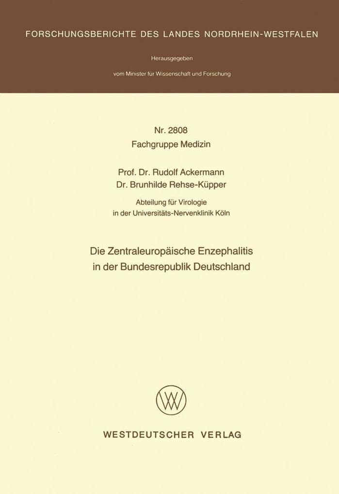 Die Zentraleuropäische Enzephalitis in der Bundesrepublik Deutschland