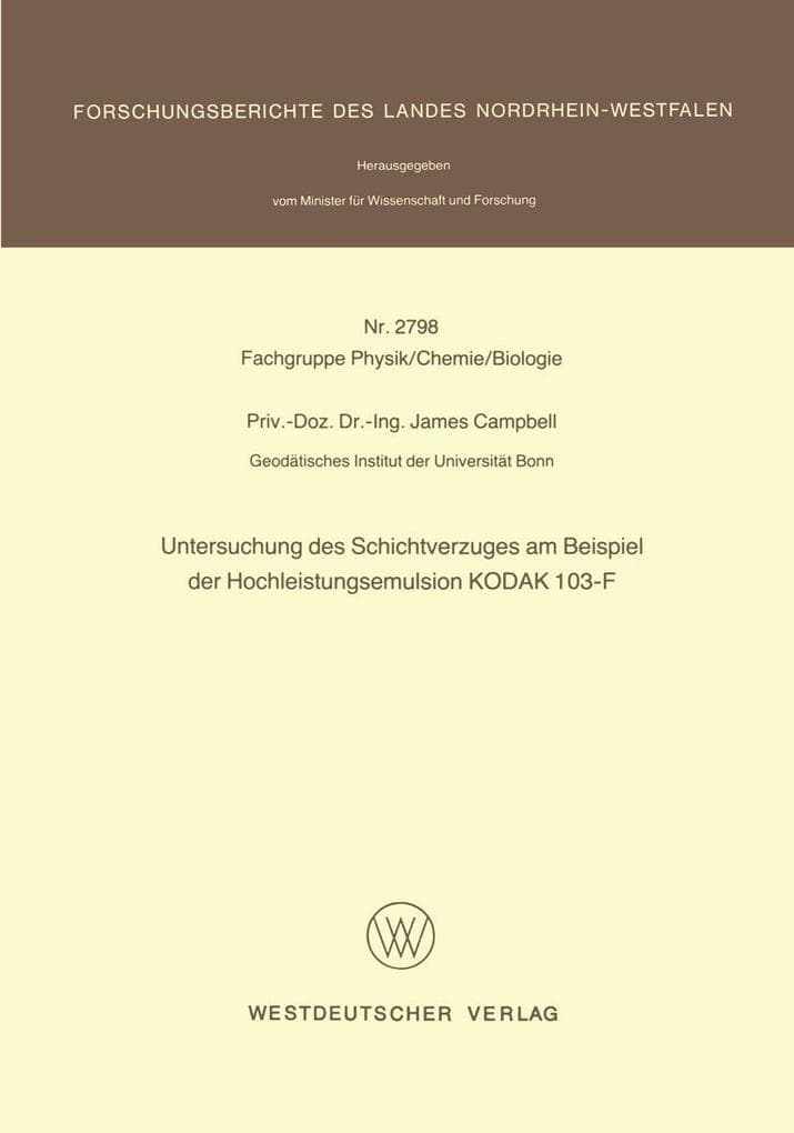 Untersuchung des Schichtverzuges am Beispiel der Hochleistungsemulsion KODAK 103-F