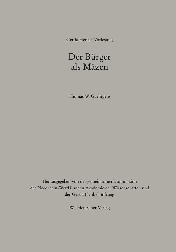 Der Bürger als Mäzen