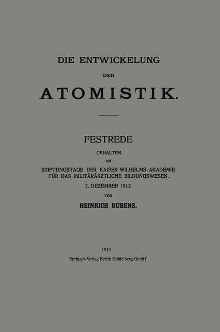 Die Entwickelung der Atomistik