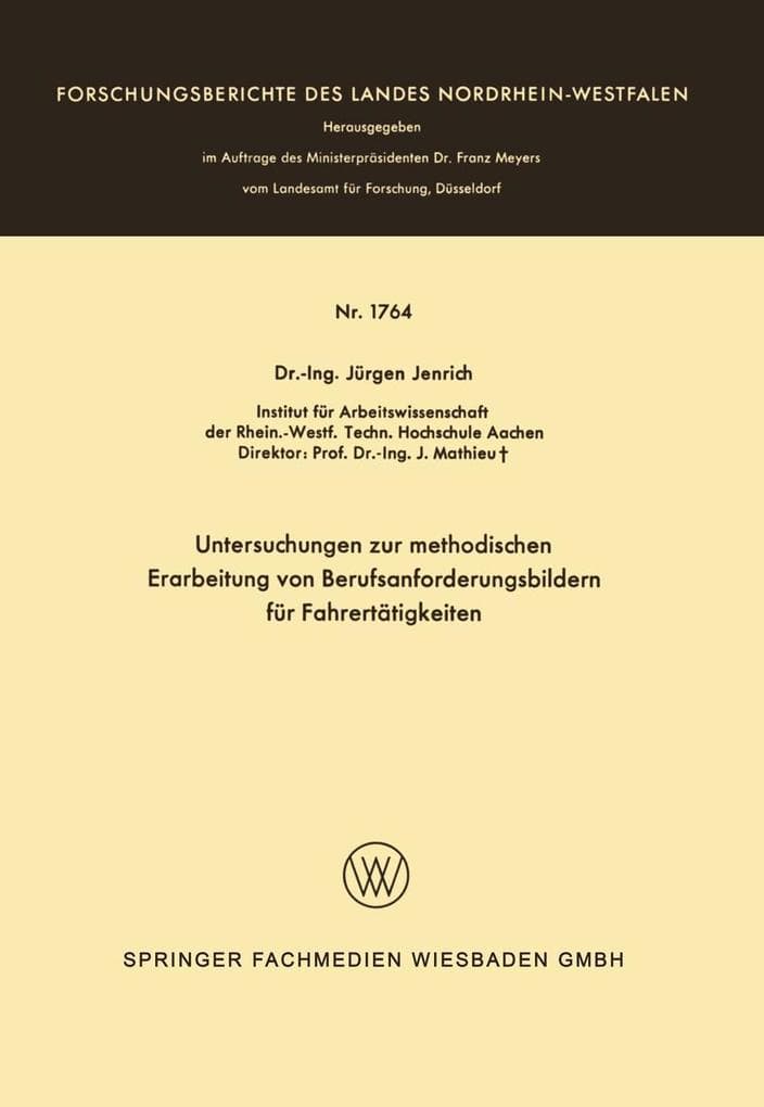 Untersuchungen zur methodischen Erarbeitung von Berufsanforderungsbildern für Fahrertätigkeiten