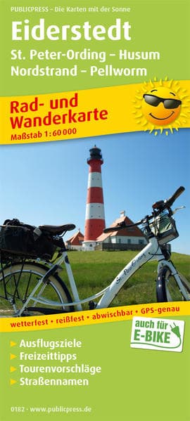 Eiderstedt, St. Peter-Ording - Husum - Nordstrand - Pellworm 1:60 000