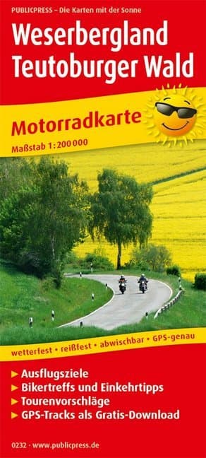 Motorradkarte Weserbergland - Teutoburger Wald 1:200 000