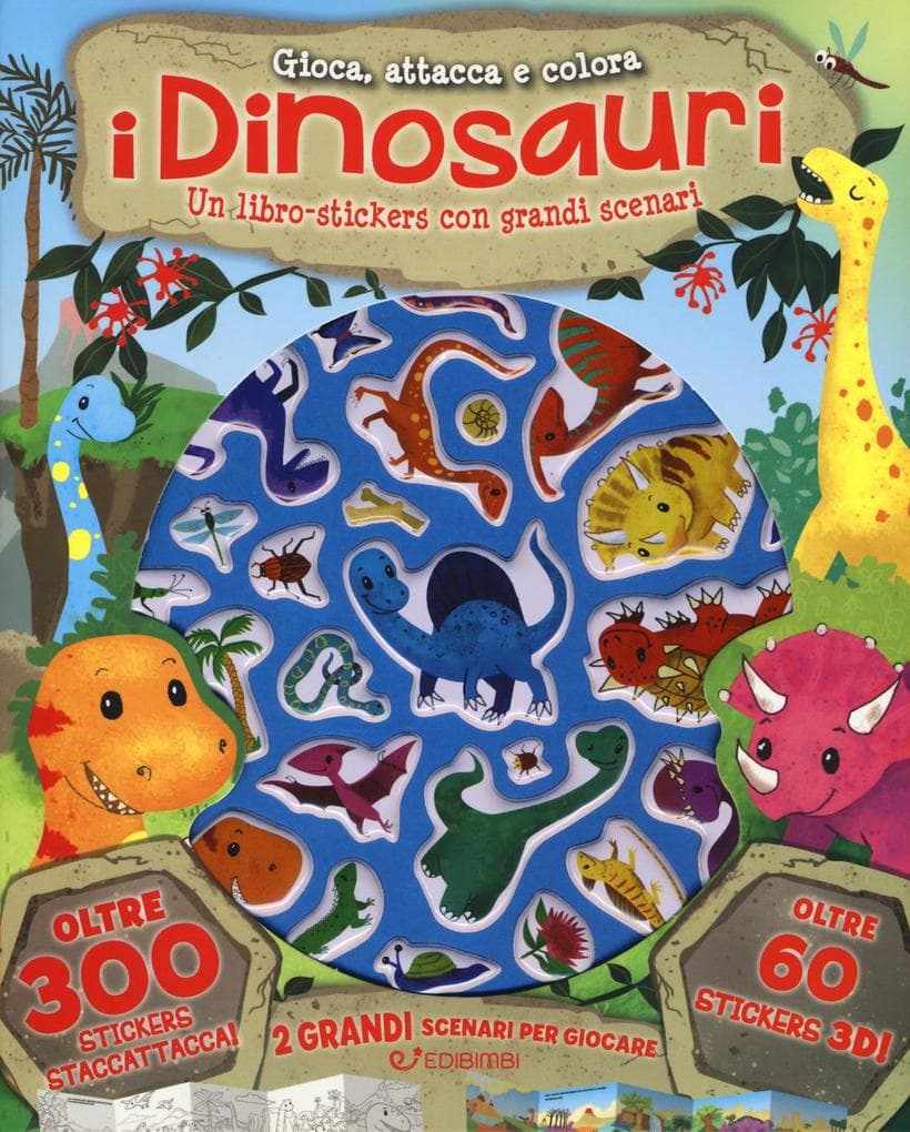 I dinosauri. Gioca attacca e colora. Con adesivi