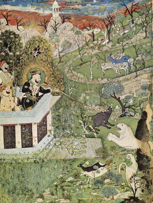 Indischer Maler um 1830 - Râjâ Râm Singh II. auf der Jagd - 1.000 Teile (Puzzle)