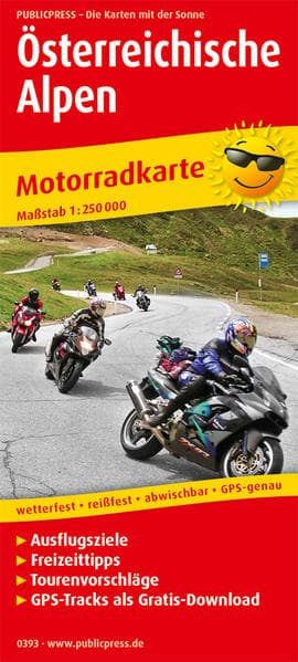 PUBLICPRESS Motorradkarte Österreichische Alpen