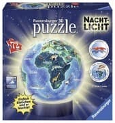Erde im Nachtdesign, Nachtlicht 3D Puzzle-Ball 72 Teile