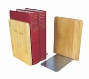 MyLibrary Buchstützen 2er Set   Holz & Edelstahl   Bookends