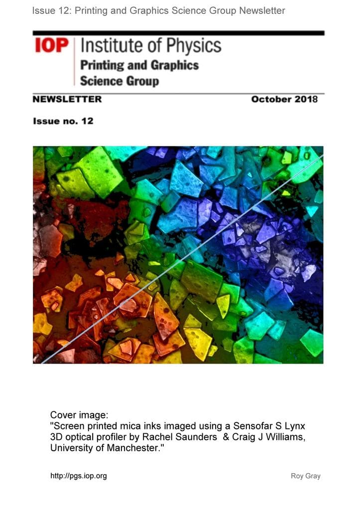 Issue #12 Printing and Graphics Science Group Newsletter (Printing and Graphics Science Group Newsletters, #7)