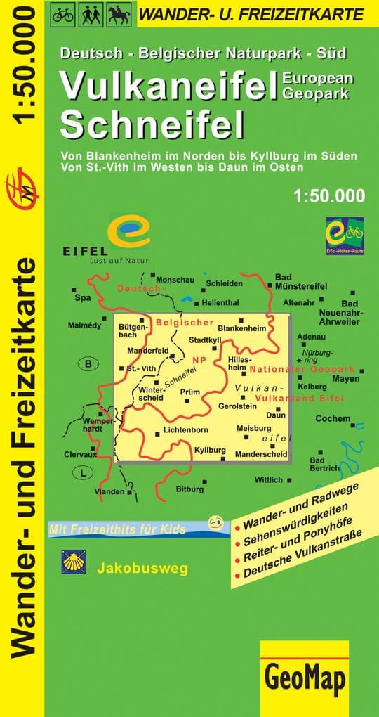 Vulkaneifel Schneifel Wander- und Freizeitkarte 1:50.000