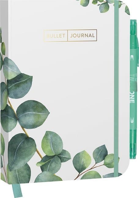 Bullet Journal "Leaves" 05 mit original Tombow TwinTone Dual-Tip Marker black