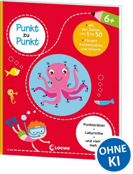 Punkt zu Punkt - Mit den Zahlen von 1 bis 50: Punkterätsel, Labyrinthe und vieles mehr